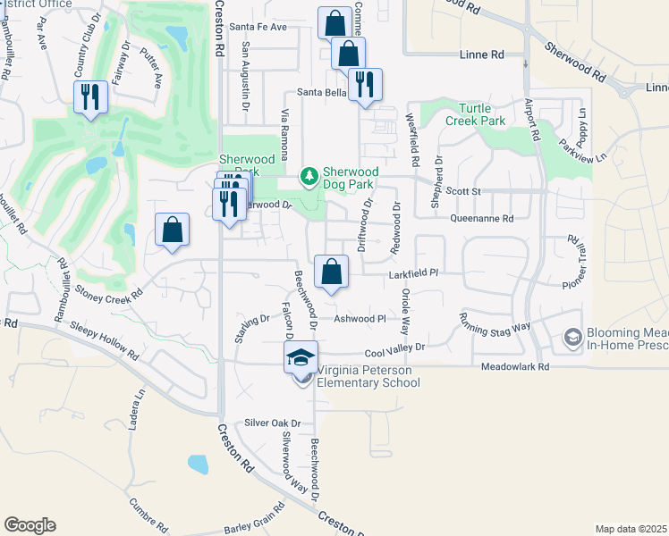 map of restaurants, bars, coffee shops, grocery stores, and more near 1951 Tulipwood Drive in Paso Robles