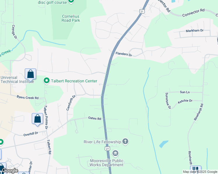 map of restaurants, bars, coffee shops, grocery stores, and more near 2371 Charlotte Highway in Mooresville