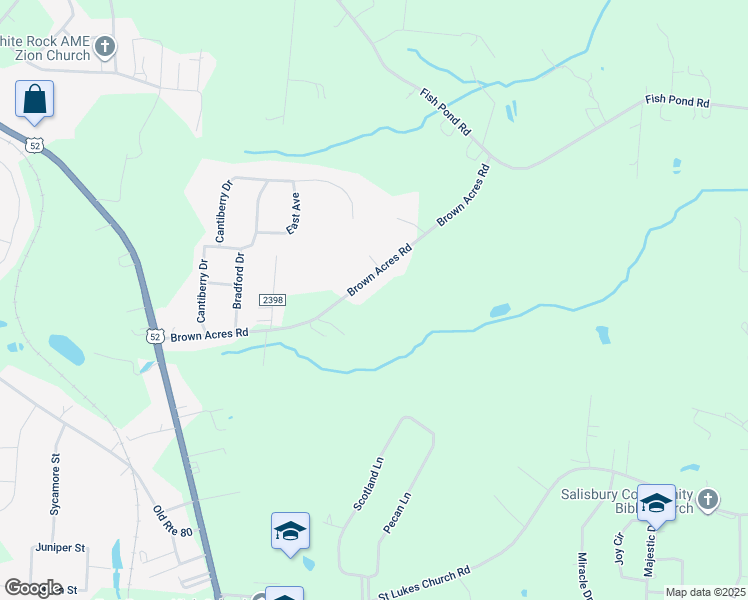 map of restaurants, bars, coffee shops, grocery stores, and more near 565 Brown Acres Road in Salisbury