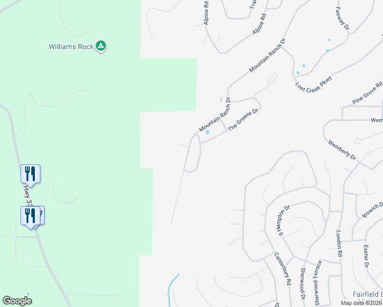 map of restaurants, bars, coffee shops, grocery stores, and more near 439 Mountain Ranch Drive in Fairfield Bay