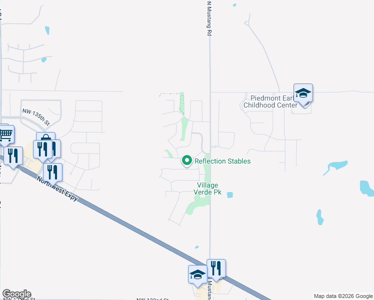 map of restaurants, bars, coffee shops, grocery stores, and more near 13320 Outdoor Living Drive in Piedmont