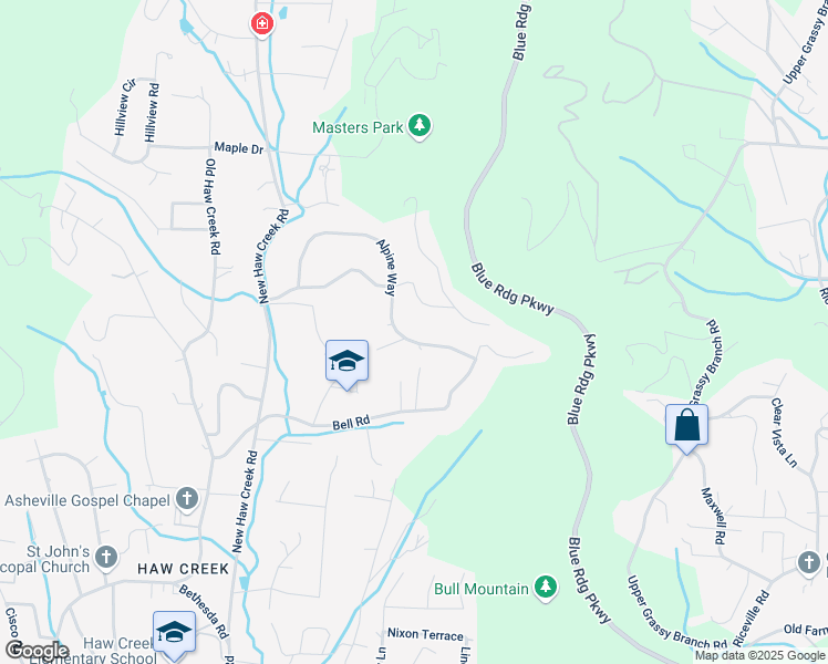 map of restaurants, bars, coffee shops, grocery stores, and more near 57 Sleepy Hollow Drive in Asheville