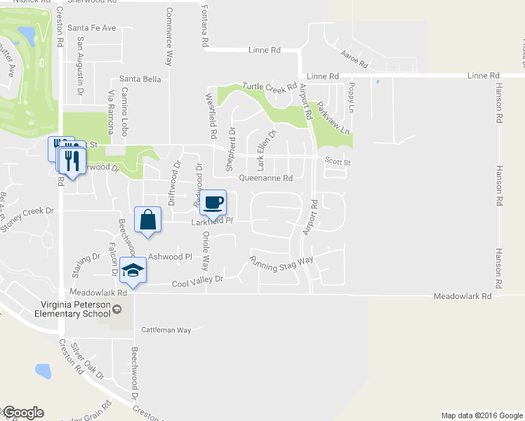 map of restaurants, bars, coffee shops, grocery stores, and more near 902 Larable Court in Paso Robles