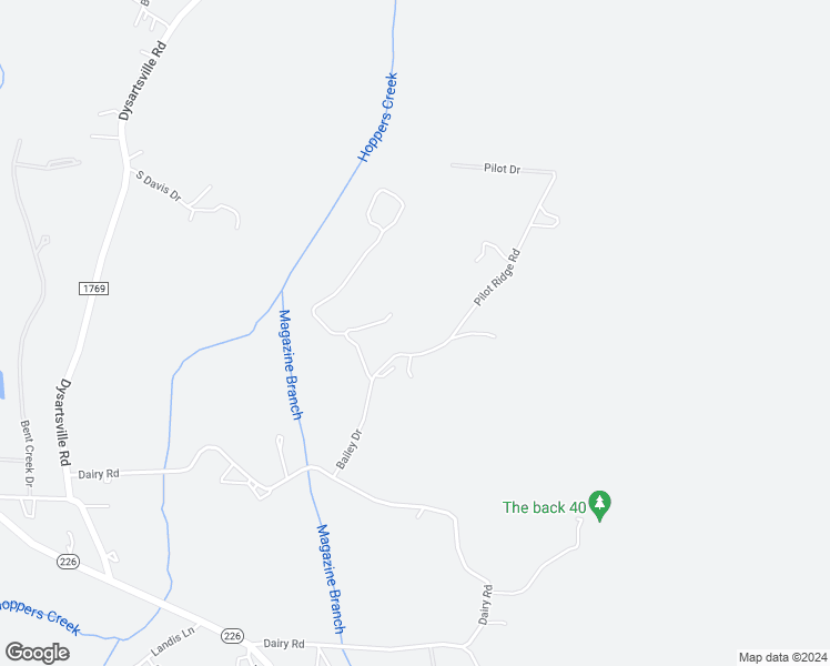 map of restaurants, bars, coffee shops, grocery stores, and more near 135 Pilot Ridge Road in Nebo