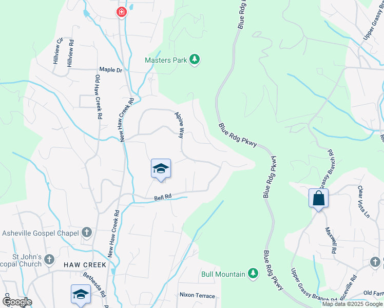 map of restaurants, bars, coffee shops, grocery stores, and more near 57 Sleepy Hollow Drive in Asheville