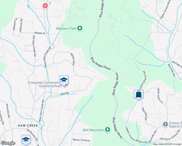 map of restaurants, bars, coffee shops, grocery stores, and more near 79 Sleepy Hollow Drive in Asheville