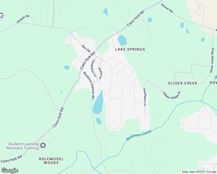 map of restaurants, bars, coffee shops, grocery stores, and more near 6932 Rex Road in Holly Springs