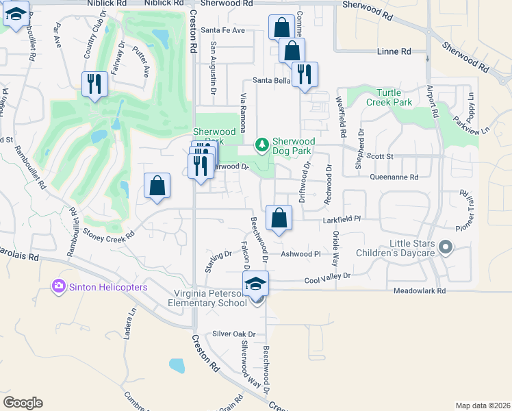map of restaurants, bars, coffee shops, grocery stores, and more near 1933 Tulipwood Drive in Paso Robles