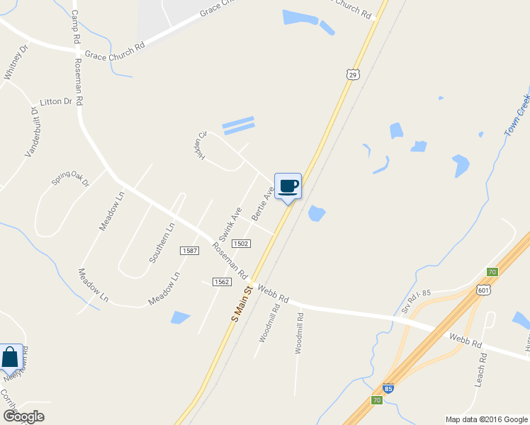 map of restaurants, bars, coffee shops, grocery stores, and more near 5525 Bertie Avenue in Salisbury