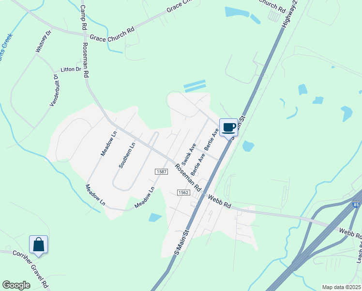 map of restaurants, bars, coffee shops, grocery stores, and more near Ganton Drive in Rowan County