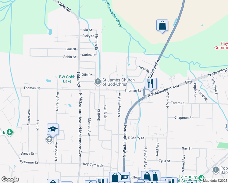 map of restaurants, bars, coffee shops, grocery stores, and more near 120 Thomas Street in Brownsville