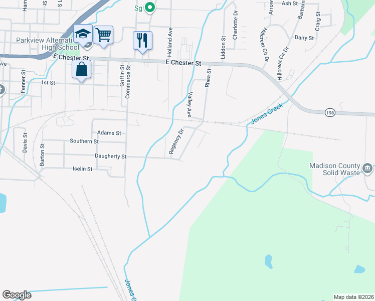 map of restaurants, bars, coffee shops, grocery stores, and more near 254 Rhea St in Jackson