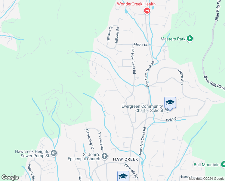 map of restaurants, bars, coffee shops, grocery stores, and more near Sunnycrest Drive in Asheville