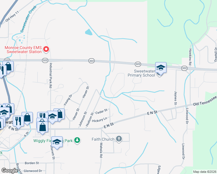 map of restaurants, bars, coffee shops, grocery stores, and more near 507 Kinzalow Drive in Sweetwater