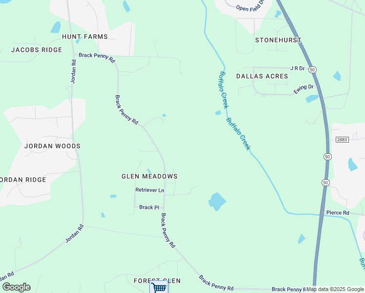 map of restaurants, bars, coffee shops, grocery stores, and more near 6329 Brack Penny Road in Raleigh