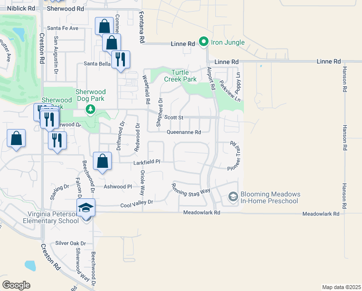 map of restaurants, bars, coffee shops, grocery stores, and more near 891 Sycamore Canyon Road in Paso Robles