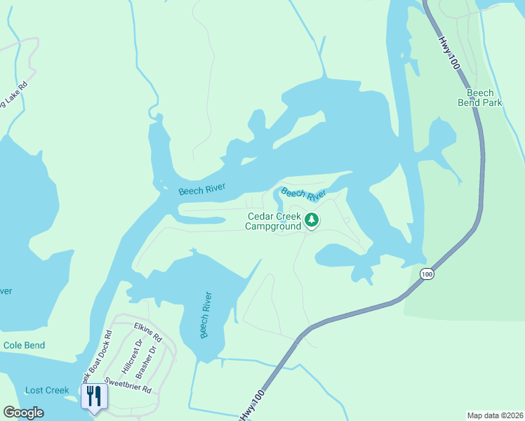 map of restaurants, bars, coffee shops, grocery stores, and more near Willow Oaks Lane in Decaturville