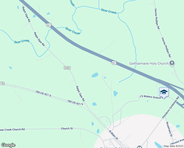 map of restaurants, bars, coffee shops, grocery stores, and more near 975 Ralph Sipe Rd in Goldston