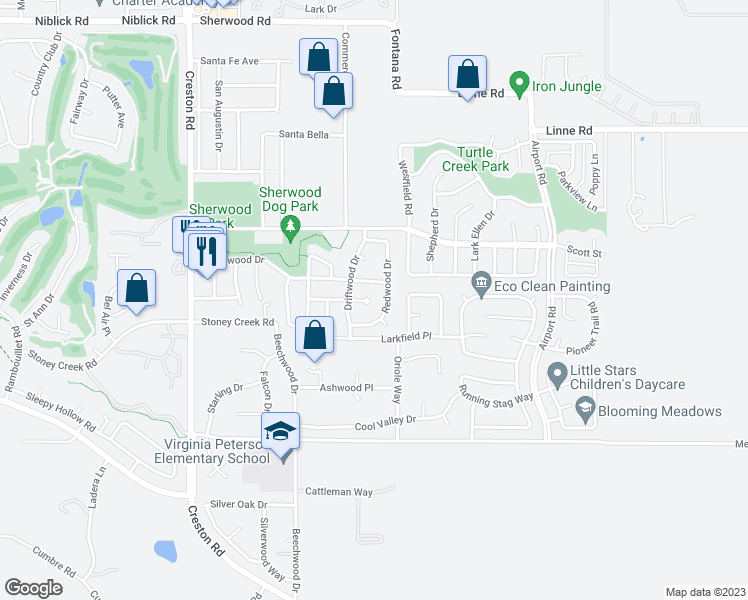 map of restaurants, bars, coffee shops, grocery stores, and more near 425 Tanglewood Court in Paso Robles
