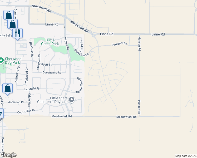 map of restaurants, bars, coffee shops, grocery stores, and more near 3055 Linne Road in Paso Robles