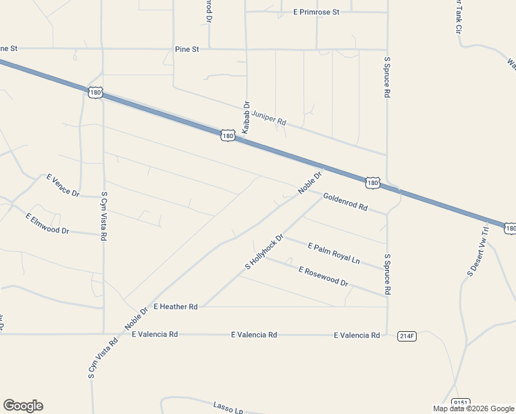 map of restaurants, bars, coffee shops, grocery stores, and more near 3614 South Nobel Drive in Williams
