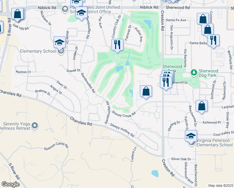 map of restaurants, bars, coffee shops, grocery stores, and more near 917 Saint Ann Drive in Paso Robles