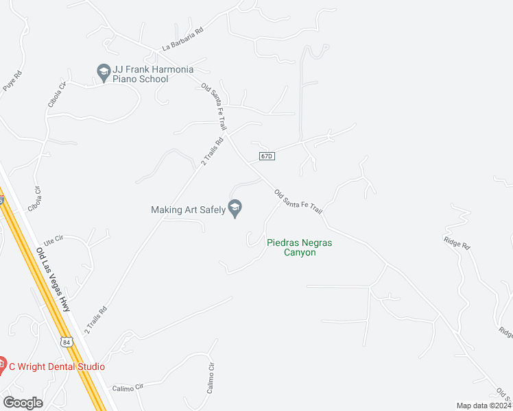 map of restaurants, bars, coffee shops, grocery stores, and more near 7516 Old Santa Fe Trail in Santa Fe