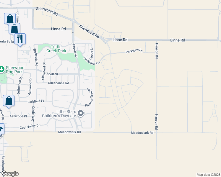 map of restaurants, bars, coffee shops, grocery stores, and more near 3055 Linne Road in Paso Robles