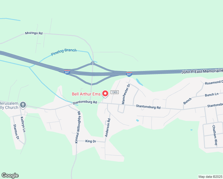 map of restaurants, bars, coffee shops, grocery stores, and more near 1565 Ashland Drive in Greenville