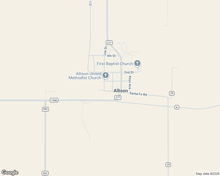 map of restaurants, bars, coffee shops, grocery stores, and more near 101 West Santa Fe in Allison