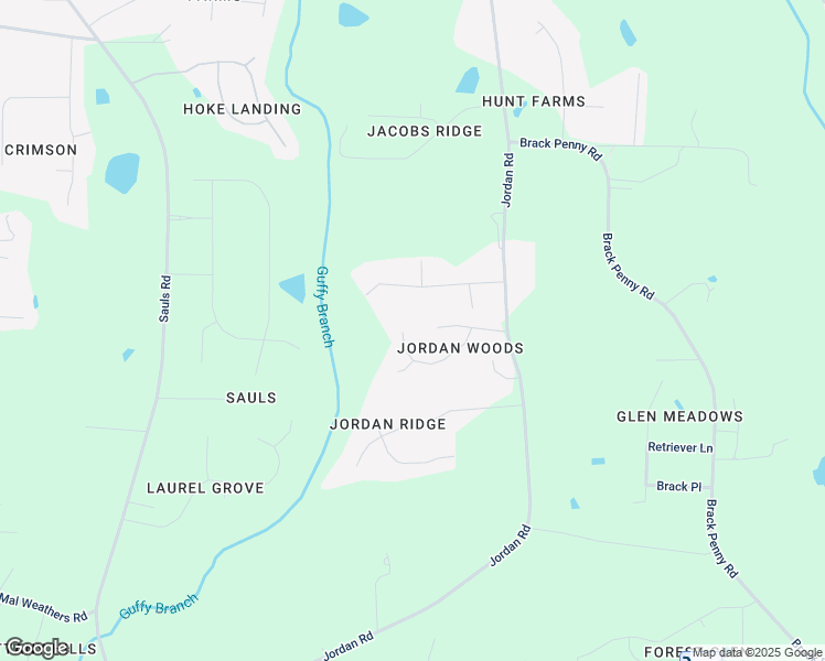 map of restaurants, bars, coffee shops, grocery stores, and more near 6116 Jordan Woods Drive in Raleigh