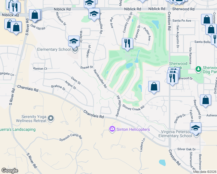 map of restaurants, bars, coffee shops, grocery stores, and more near 1806 Rambouillet Road in Paso Robles