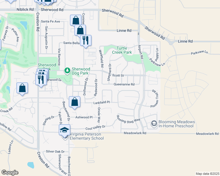 map of restaurants, bars, coffee shops, grocery stores, and more near 1927 Fieldstone Circle in Paso Robles