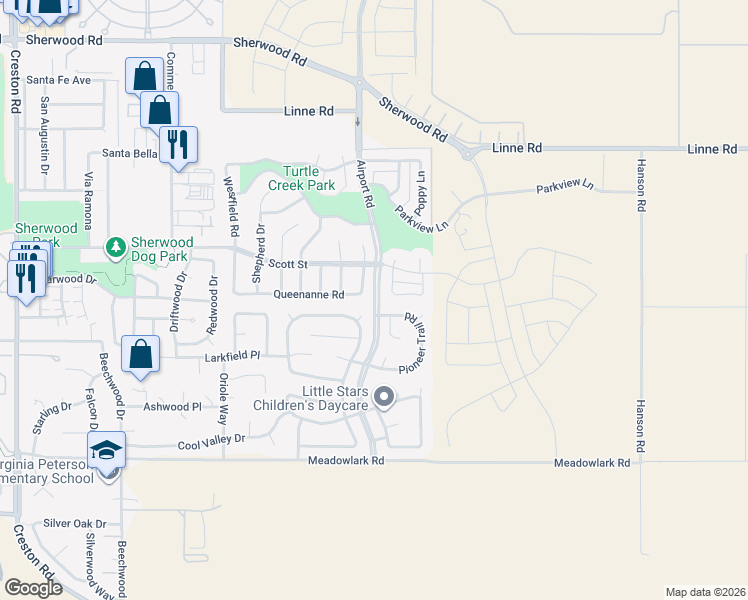 map of restaurants, bars, coffee shops, grocery stores, and more near Airport Road in Paso Robles