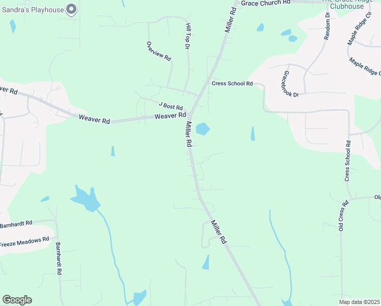 map of restaurants, bars, coffee shops, grocery stores, and more near 2065 Miller Road in China Grove