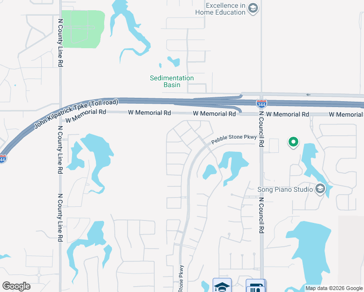 map of restaurants, bars, coffee shops, grocery stores, and more near 8412 Northwest 135th Terrace in Oklahoma City