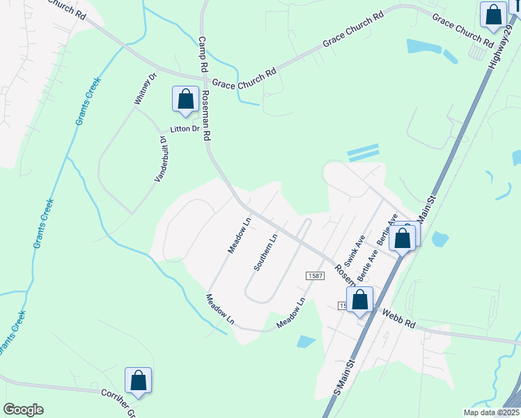 map of restaurants, bars, coffee shops, grocery stores, and more near 1021 Lawndale Drive in Salisbury