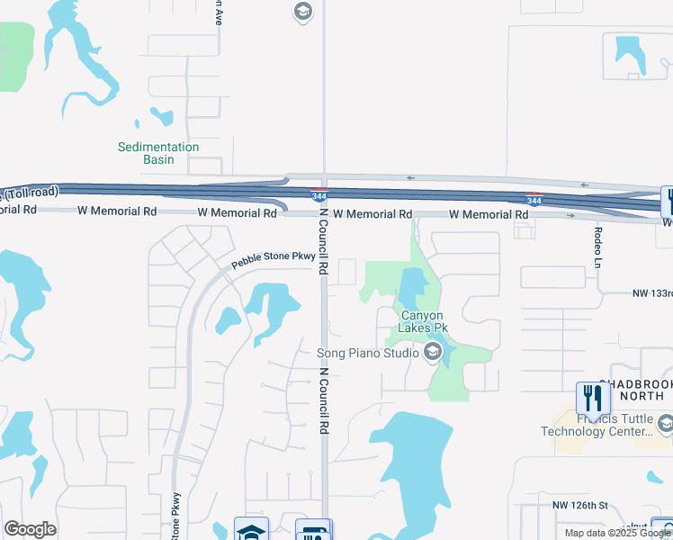 map of restaurants, bars, coffee shops, grocery stores, and more near 13514 Bluejacket Dr in Oklahoma City