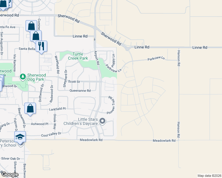 map of restaurants, bars, coffee shops, grocery stores, and more near 1833 Southview Circle in Paso Robles
