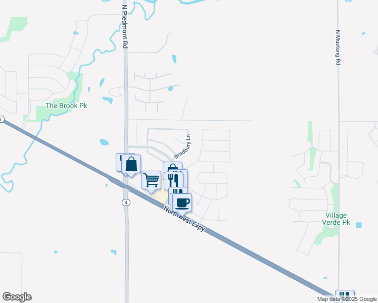 map of restaurants, bars, coffee shops, grocery stores, and more near 13620 Bradbury Lane in Piedmont