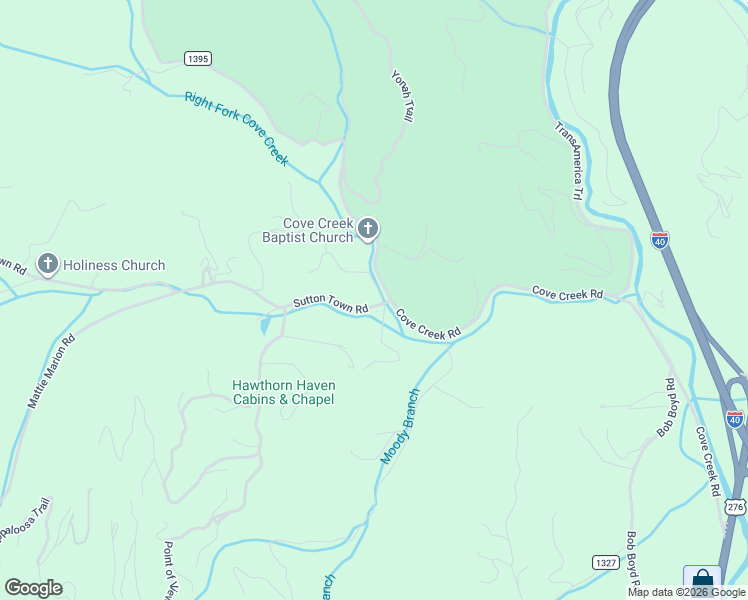 map of restaurants, bars, coffee shops, grocery stores, and more near 12 Warwick Loop in Waynesville