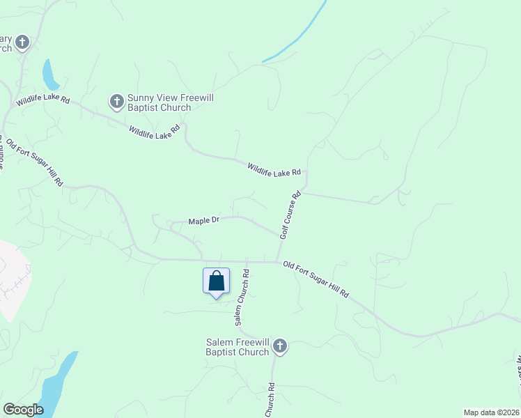 map of restaurants, bars, coffee shops, grocery stores, and more near 134 Maple Ridge Drive in Old Fort