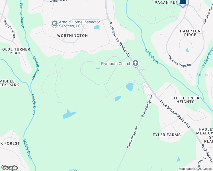 map of restaurants, bars, coffee shops, grocery stores, and more near 6116 Rock Service Station Road in Raleigh