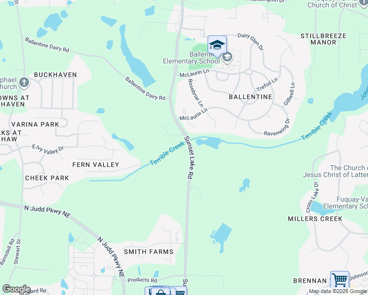map of restaurants, bars, coffee shops, grocery stores, and more near 7117 Sunset Lake Road in Fuquay Varina