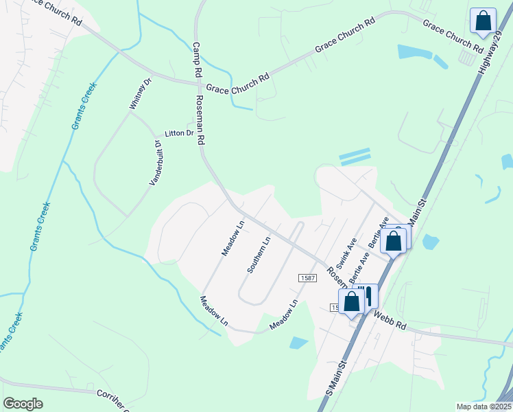 map of restaurants, bars, coffee shops, grocery stores, and more near 1021 Lawndale Drive in Salisbury