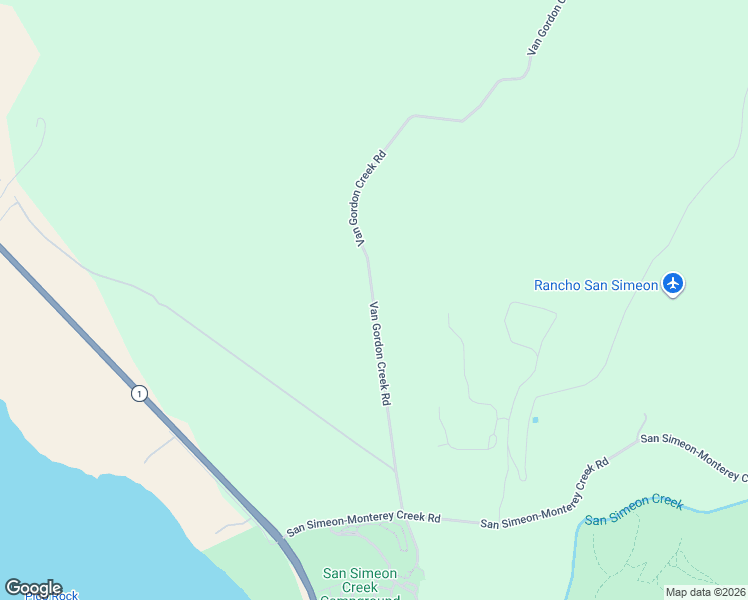 map of restaurants, bars, coffee shops, grocery stores, and more near Van Gordon Creek Road in San Luis Obispo County