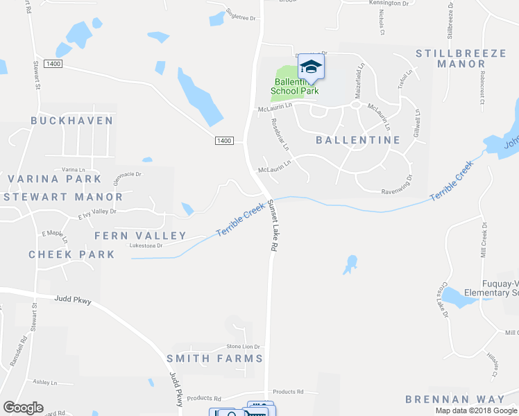 map of restaurants, bars, coffee shops, grocery stores, and more near 7117 Sunset Lake Road in Fuquay Varina