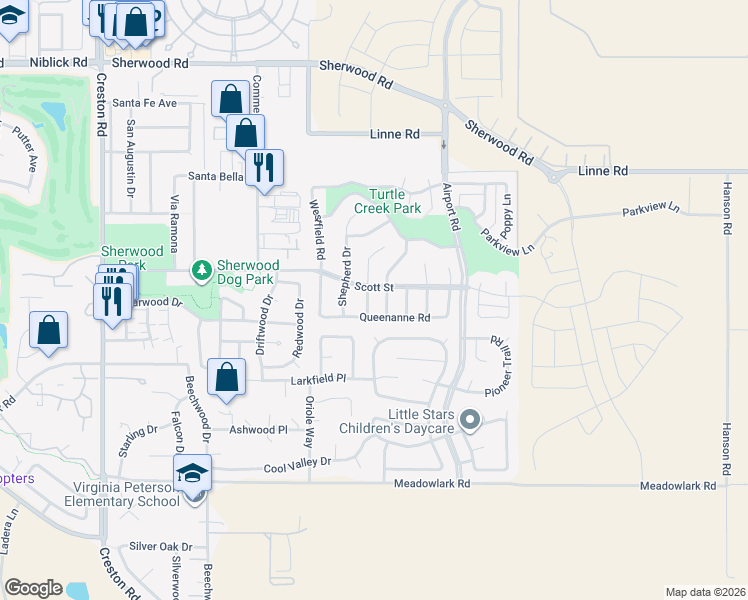 map of restaurants, bars, coffee shops, grocery stores, and more near 625 Queenanne Road in Paso Robles