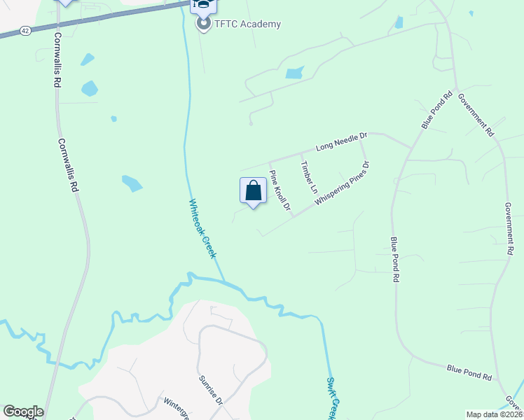 map of restaurants, bars, coffee shops, grocery stores, and more near 409 Loblolly Circle in Clayton