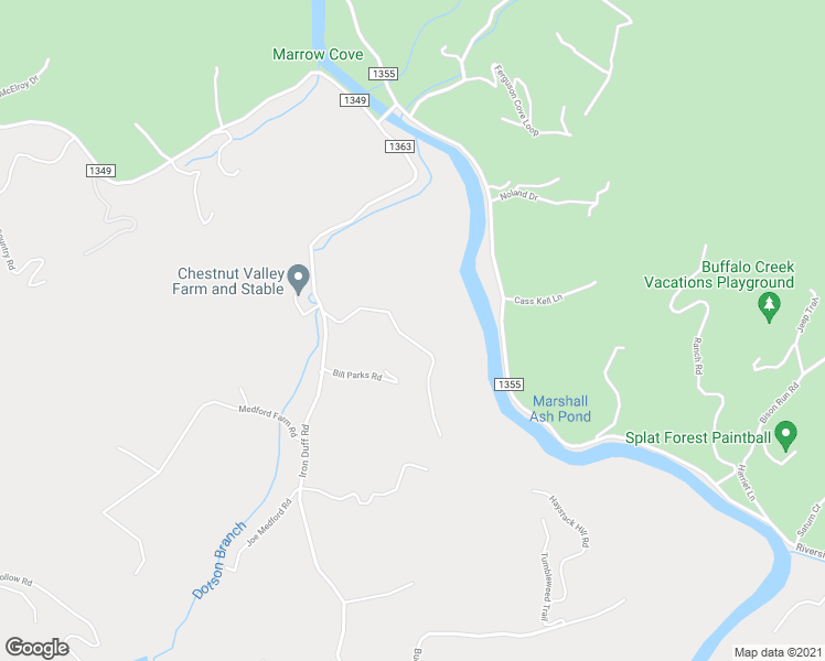 map of restaurants, bars, coffee shops, grocery stores, and more near 1 Everview Lane in Waynesville